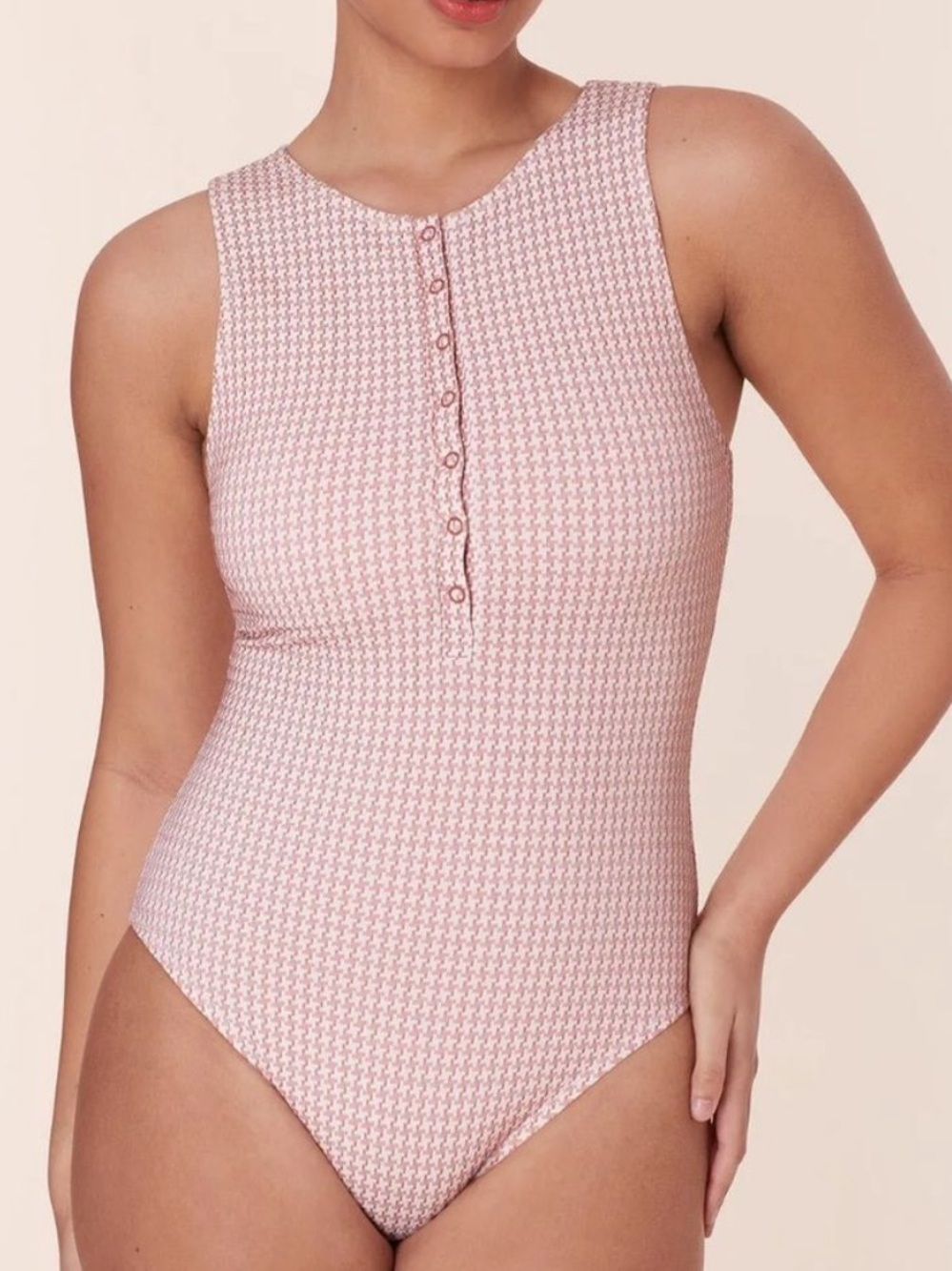 Andie Malibu One-Piece Swimsuit Houndstooth Koi, Small